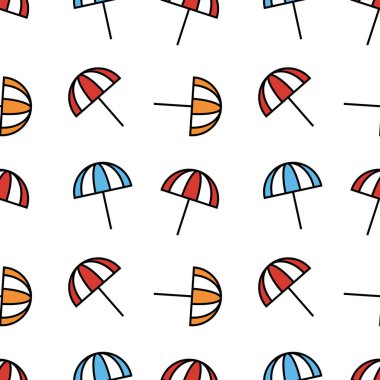 Plaj şemsiyeli kusursuz desen tasarımı