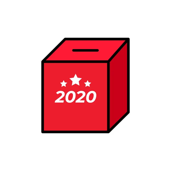 红色投票箱的简约图解 投票和政治的符号 — 图库矢量图片