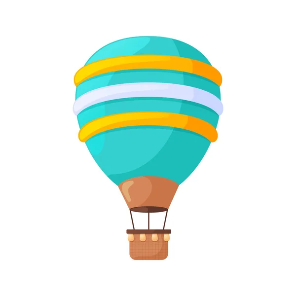 Hot air balloons cartoon flat vector illustration. Colorful vintage aerial vehicles for flights isolated on white background. Ornate sky balloons, airships with baskets design elements