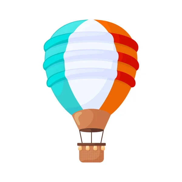 Hot air balloons cartoon flat vector illustration. Colorful vintage aerial vehicles for flights isolated on white background. Ornate sky balloons, airships with baskets design elements