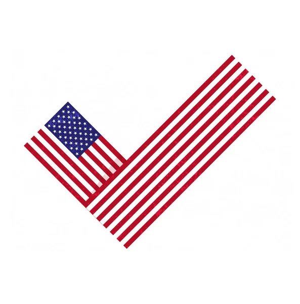 Flag Check Mark Ψηφίστε 2020 Στο Σχεδιασμό Διάνυσμα Ηπα Αμερικανική — Διανυσματικό Αρχείο