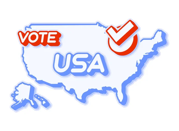 Elnöki Szavazás Usa 2020 Vektor Illusztráció Szavazásra Bocsátandó Szöveges Térkép — Stock Vector