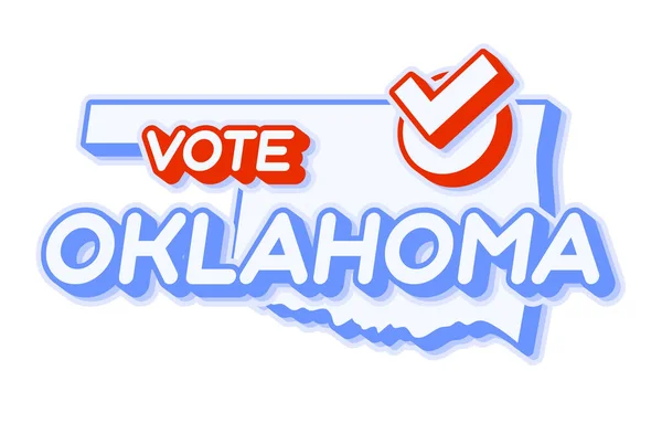 Prezidentské Hlasování Oklahoma Usa 2020 Vektorové Ilustrace Státní Mapa Textem — Stockový vektor