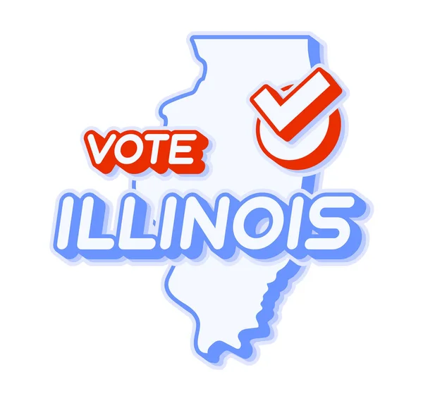 Prezidentské Hlasování Illinois Usa 2020 Vektorové Ilustrace Státní Mapa Textem — Stockový vektor