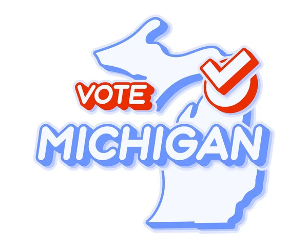Prezidentské Hlasování Michiganu Usa 2020 Vektorové Ilustrace Státní Mapa Textem — Stockový vektor