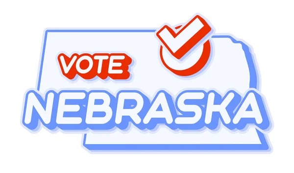 Presidentens Röst Nebraska Usa 2020 Vektor Illustration Statskarta Med Text — Stock vektor