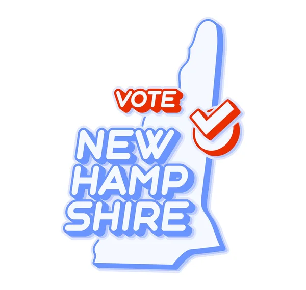 Głosowanie Prezydenckie New Hampshire Usa 2020 Wektor Ilustracji Mapa Stanu — Wektor stockowy
