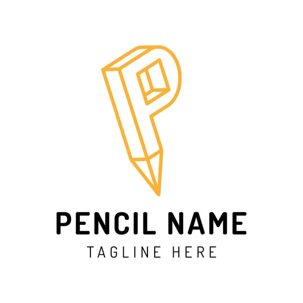 Buchstabe Form Eines Bleistifts Design Element Ist Perfekt Für Logos — Stockvektor