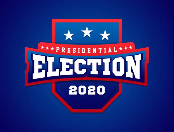 带盾牌的矢量插画横幅 美国国旗 2020年总统选举 — 图库矢量图片
