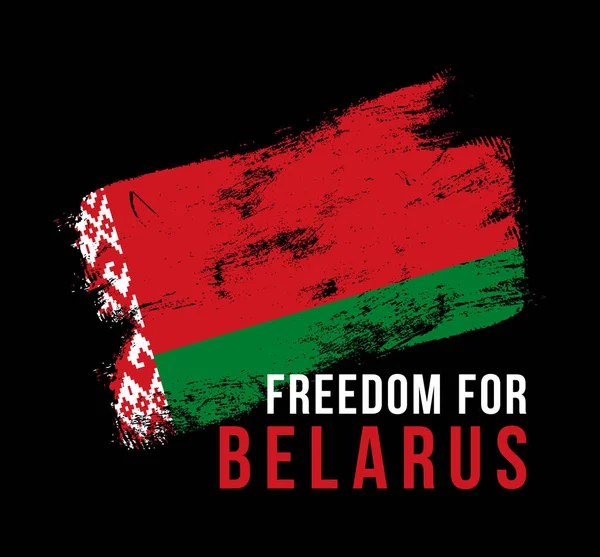 Illustration Vectorielle Inscription Liberté Pour Belarus Sur Fond Drapeau Symbole — Image vectorielle