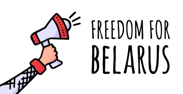 Liberté Pour Belarus Sur Affiche Manifestations Belarus Après Les Élections — Image vectorielle