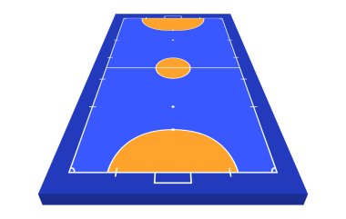 Futsal için perspektif alanı. Turuncu Çizgiler Futsal Alan Vektörü illüstrasyonu. Vektör illüstrasyonu
