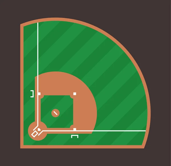 Иконка Бейсбольного Поля Плоская Иллюстрация Векторного Дизайна Бейсбола Вид Сверху — стоковый вектор