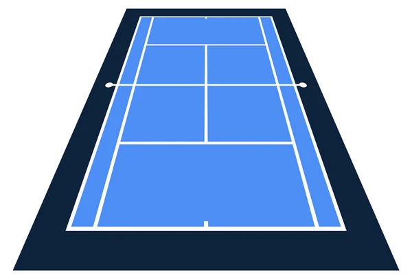 Perspective View Vector Illustration Tennis Court Front Top View — Stock Vector