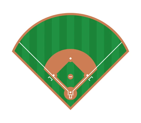 Beyzbol sahası ikonu. Beyzbol alanı vektör tasarımının düz çizimi. Üst görünüm