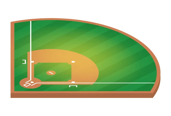 Campo Baseball Isometrico Illustrazione Piatta Del Disegno Vettoriale Del Campo — Vettoriale Stock