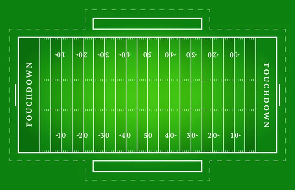 플랫그린 아메리칸 미식축구 경기장 필드의 사진과 템플릿 경기장 — 스톡 벡터