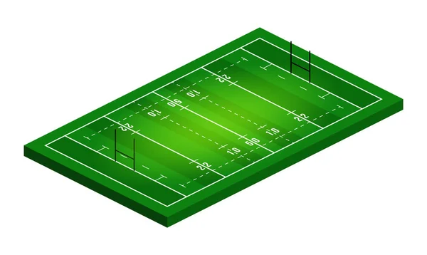 Vector Flat Isometric View Rugby Field Illustration 추상적 동역학적 스포츠 — 스톡 벡터