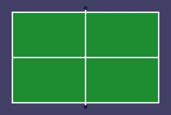 Platte Pin Pong Tafel Bovenaanzicht Van Het Veld Met Lijn — Stockvector