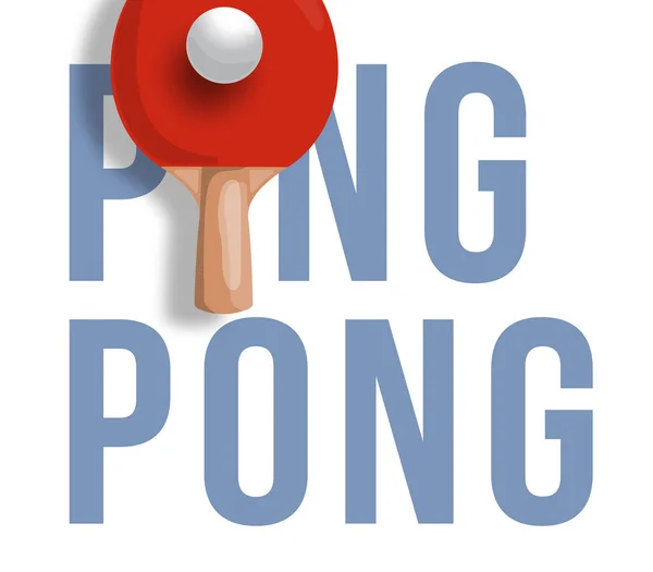 Absztrakt Illusztrációja Ping Pong Ütő Elszigetelt Fény Hátterén Szöveg Ping — Stock Vector