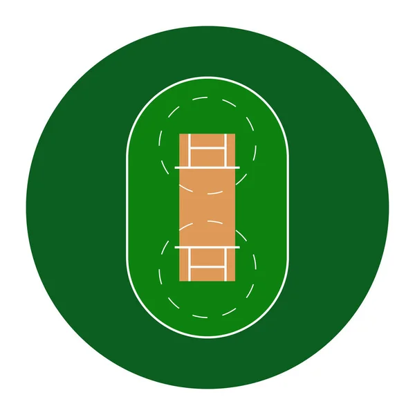 Cricketfeld Einfaches Symbol Und Hintergrund Vektor Illustration Isoliert Auf Weißem — Stockvektor