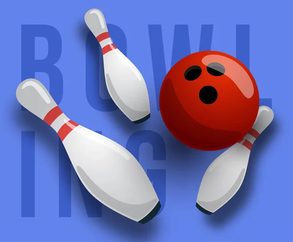 Vector Fundo Abstrato Bowling Pins Bola Conceito Jogos Entretenimento Hobbies — Vetor de Stock