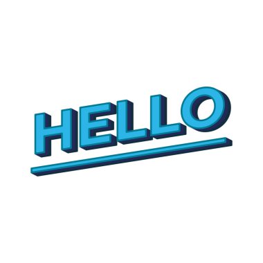 Hoş geldiniz. Mektup. Kaligrafi. Beyaz arkaplanda izole edilmiş mavi renkli merhaba kelimesi.