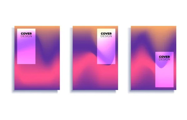 Set Von Covern Design Vorlagen Mit Lebendigem Farbverlauf Hintergrund Trendiges — Stockvektor