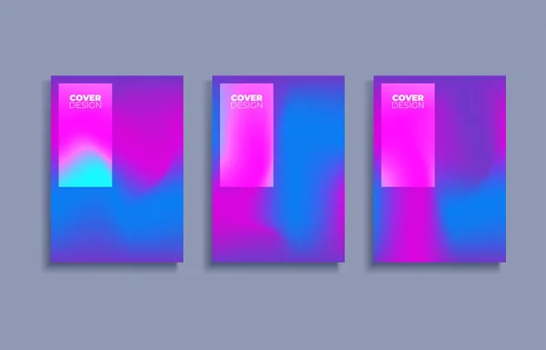 Set Von Covern Design Vorlagen Mit Lebendigem Farbverlauf Hintergrund Trendiges — Stockvektor