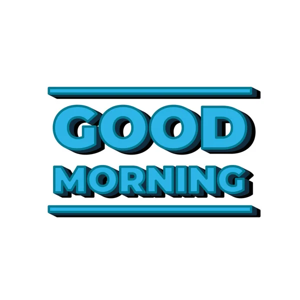 Buenos Días Letras Caligrafía Palabra Buena Mañana Colores Azules Aislados — Vector de stock