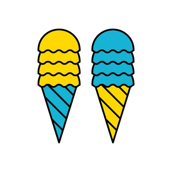 Иконка Мороженого Изолирована Современный Сладкий Ванильный Знак Пустыни Модный Векторный — стоковый вектор