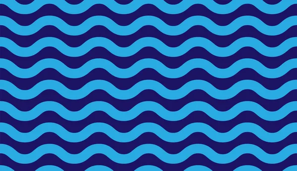 Wellig Gestreiftes Ornament Muster Hintergrund Mit Blauen Wellen Vektor Design — Stockvektor