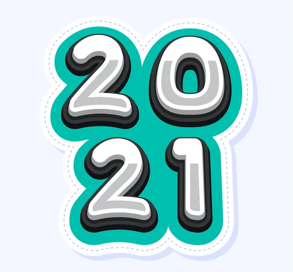 Vector Happy New Year 2021 Cute Greeting Card Children 재미있는 — 스톡 벡터