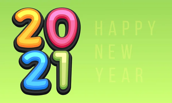 Vector Bonne Année 2021 Carte Vœux Mignon Pour Les Enfants — Image vectorielle