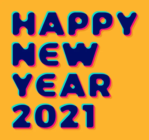 Stilvolle Grusskartenvektorillustration Auf Orangefarbenem Hintergrund Frohes Neues Jahr 2020 Trendige — Stockvektor