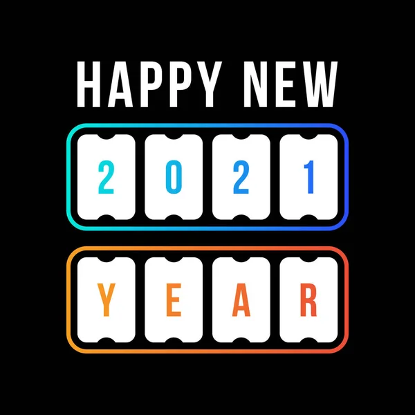 Bonne Année Avec Tableau Bord 2021 Concept Tableau Papier Numérique — Image vectorielle