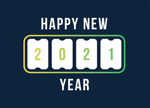 Anul Nou Fericit Tabloul Bord 2021 Conceptul Flipboard Numeric Sărbătoriți — Vector de stoc