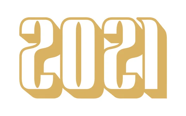 Golden Happy New Year 2021 Celebrarea Felicitării Ilustrație Vectorială Pentru — Vector de stoc