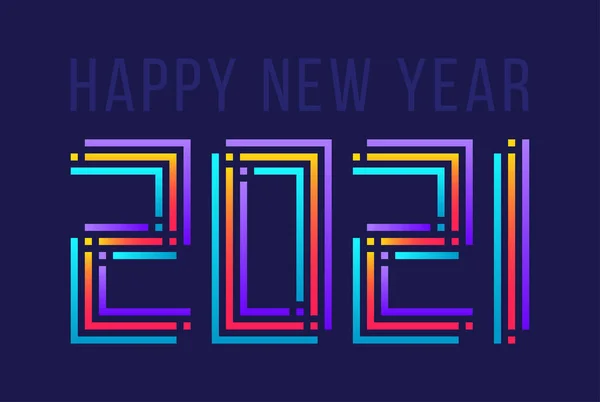 Colorful Happy New Year 2021 Celebrarea Felicitării Ilustrație Vectorială Pentru — Vector de stoc