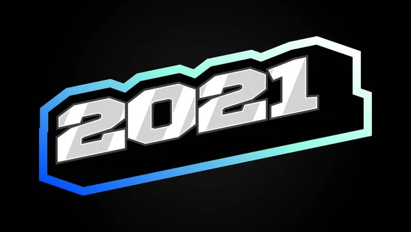 스포츠 스타일 타이포그래피 2021 인사말 디자인 — 스톡 벡터