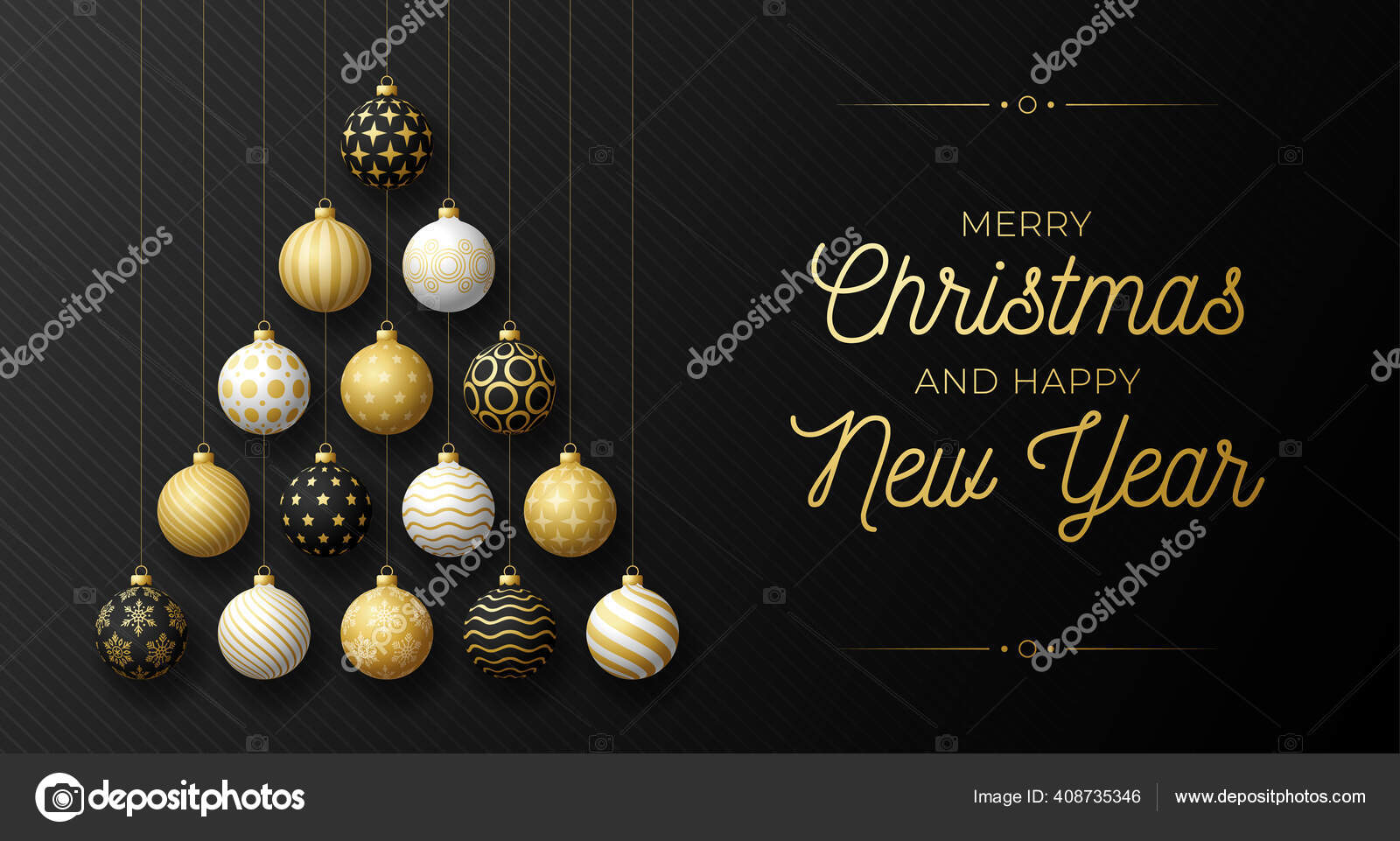 Natal Luxo Cartão Felicitações Ano Novo Árvore Natal Criativa Feita imagem  vetorial de © logolis #408735346