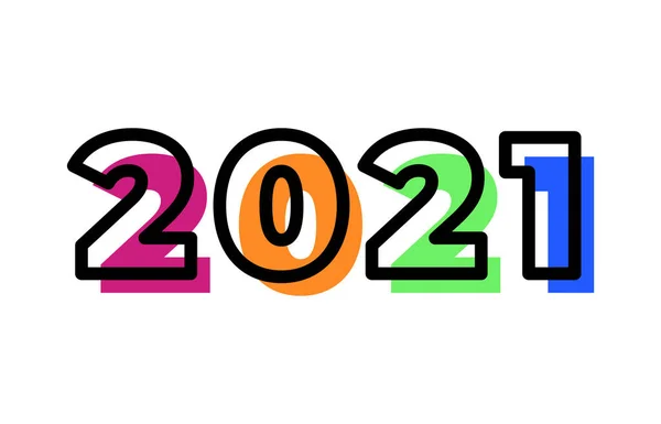 2021 Anul Nou Nou Fericit 2021 Anul Nou Design Nou — Vector de stoc