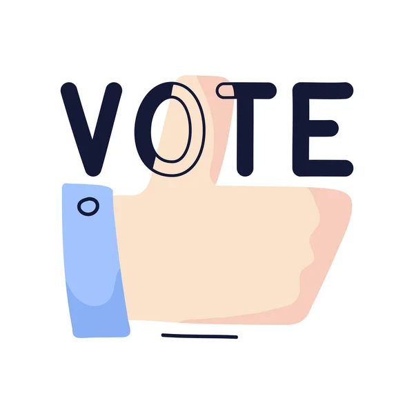 Vote Thumb Cartoon Illustration Vector Sign Isolated White Background Cartoon — Stock Vector