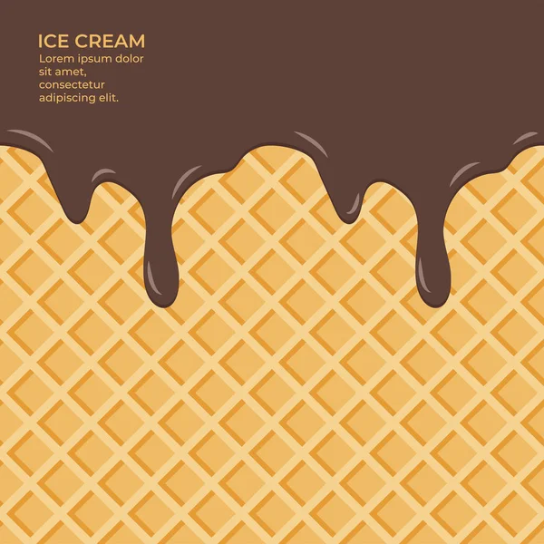 ウェーハテクスチャ上の甘い色釉甘いフードベクトル背景抽象 ワッフルのシームレスなパターンでアイスクリームを溶かす 編集可能 簡単な変更色 — ストックベクタ
