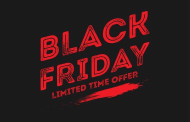 Kara Cuma İndirim Şablonu. Grunge metin efektli Kara Cuma vektör pankartı