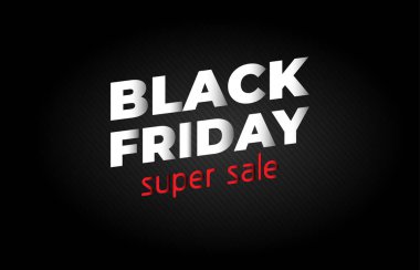 Kara Cuma bayrağı. Minimal stil Vektör illüstrasyonu. Kara Cuma siyah arka planda izole edildi