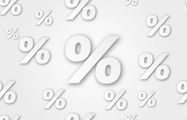 Yüzde işaretinin vektör görüntüsü. Beyaz arka planda yüzde vektör çizimi kusursuz desen. Kolayca düzenlemek için katmanlar gruplandırıldı. Tasarımın için..