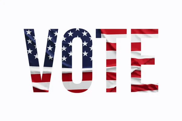 Usa Hlasují Prezidentské Volby Spojených Států Amerických2020 Text Americkou Vlajkou — Stock fotografie