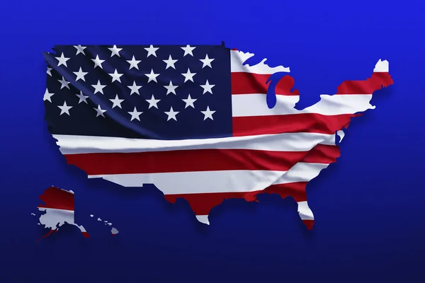 Bandiera Forma Mappa Usa Modello Bandiera Americana Forma Mappa Del — Foto Stock