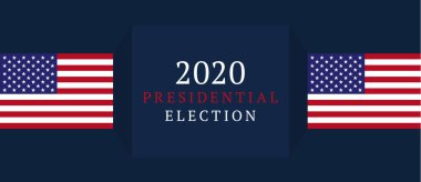 ABD oy sancağına. 2020 Amerika Birleşik Devletleri Başkanlık seçim bayrağı. Seçim geçmişi: Amerikan bayrağı ile 2020